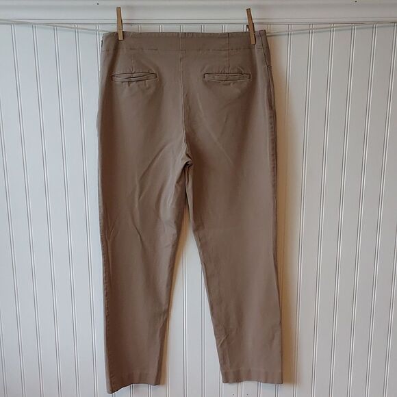 TALBOTS Tan Ankle Pants Twill Flat Front 10 - Picture 3 of 12